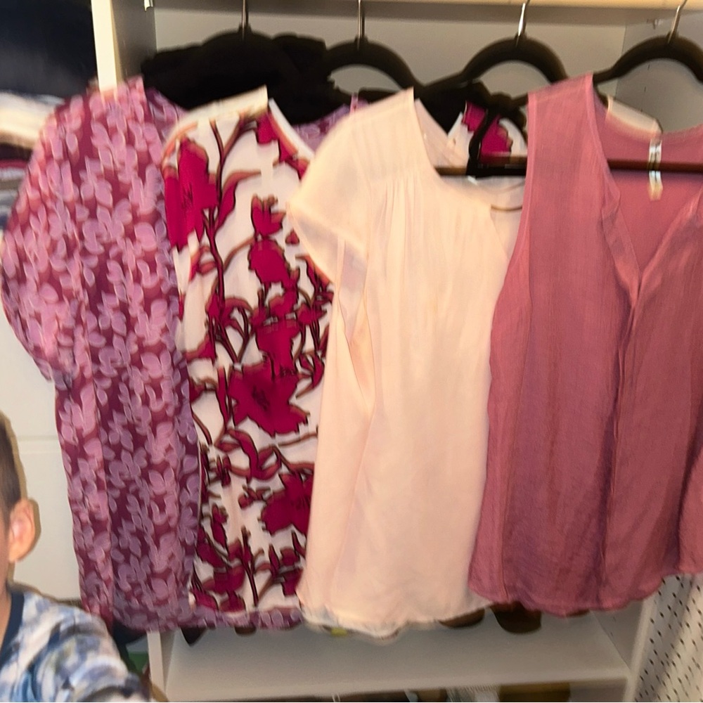 Lot of 4 Short Sleeve Blouses, Sz XL Halogen